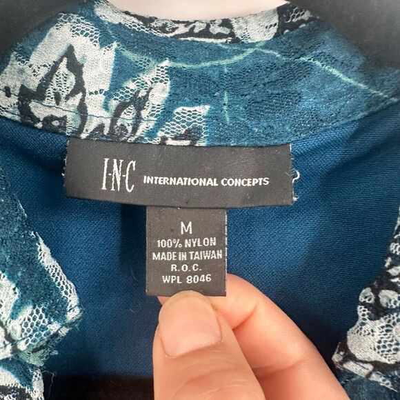Vintage Y2K INC International Concepts Women's‎ Lace Button Front Blouse Medium - Picture 5 of 10